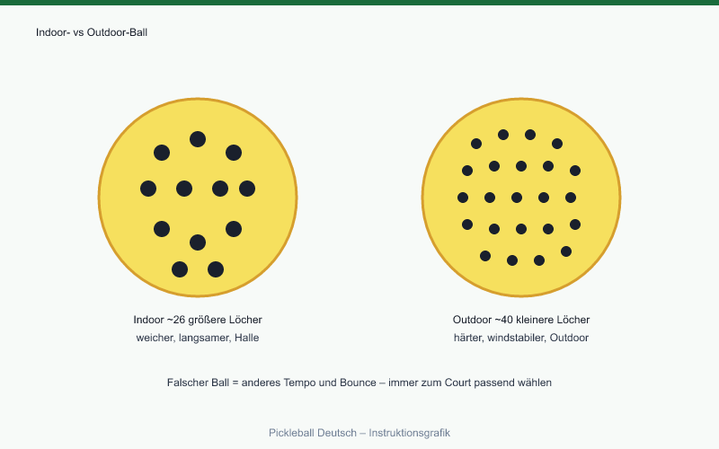 Indoor vs Outdoor Pickleball: Löcher und Härte